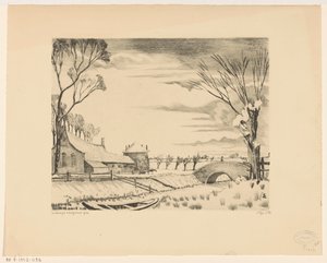 Farmhouse in a winter landscape