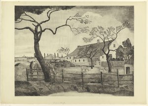 Farm with Livestock in Holland by Lodewijk Schelfhout (signed by artist)