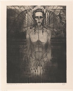 Christ Among Cathedrals by Lodewijk Schelfhout (signed by artist)
