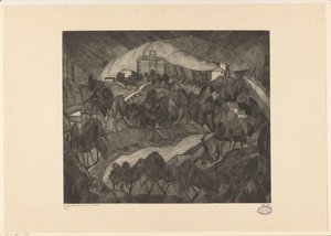 Castle on a Hill Le Château I (original title on object) by Lodewijk Schelfhout (signed by artist)