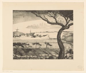 Coastal Landscape with Country Road by Lodewijk Schelfhout (signed by artist)