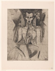 Naked Man Playing a Flute