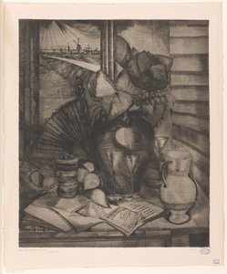 Still Life by a Window (Les Helianthes) by Lodewijk Schelfhout (signed by artist)
