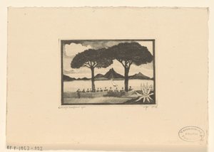 Two Trees (original title: Les Deux arbres) by Lodewijk Schelfhout (signed by artist)