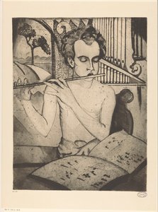 Half-Naked Boy Playing a Flute by Lodewijk Schelfhout