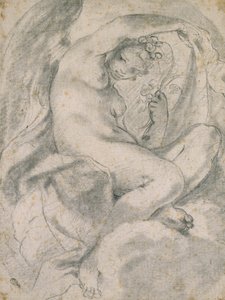 A Nymph (Flora) amid Clouds by Lodovico Carracci