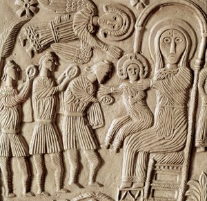 Barbarian art of Lombardy: adoration of the Magi by Lombard School