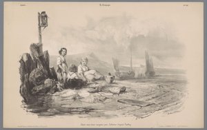 Three Children Playing in a Bay by Léon Jean Baptiste Sabatier