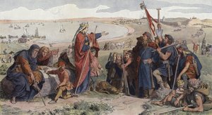 Thyra Dannebod Ordering the Building of the Danevirke by Lorens Frolich