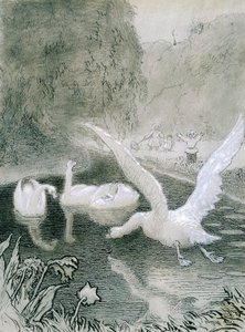 Ugly Duckling, Illustration for Fairy Tale by Hans Christian Andersen by Lorens Frolich