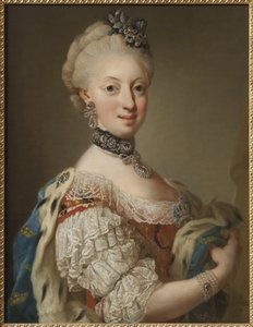 Portrait of Sophia Magdalena of Denmark, Queen of Sweden by Lorens the Younger Pasch