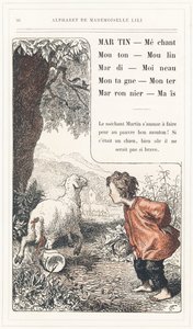 Martin, Mechant, Mouton, Mill, Tuesday, Sparrow, Mountain, Rise, Chestnut, Mais, Page 26 - Alphabet by Mademoiselle Lili, by L. Froelich and by a Dad (Hetzel Himself). Bibliotheque & Magasin d