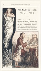 Wilhelmine, Whist, Wiskey, Willis, page 36 - Alphabet of Mademoiselle Lili, by L. Froelich and by a father (Hetzel himself). Bibliotheque & Magasin d
