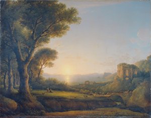 The Bay of Baiae at Sunset by Lorenz Adolf Schönberger