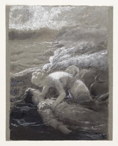 The Little Mermaid Rescues the Drowning Prince by Lorenz Frølich