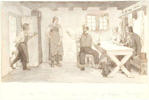 A Farmer Calling His Son In by Lorenz Frølich