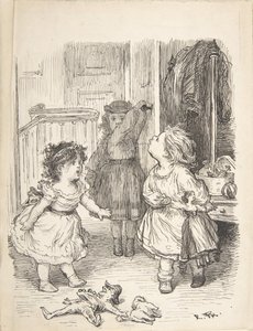 Three Little Girls in a Room Arguing and Spitting