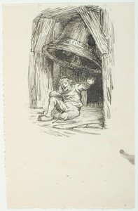 Draft for Klokkedybet by Lorenz Frølich