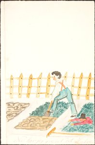 Kitchen Garden with Boy by Lorenz Frølich
