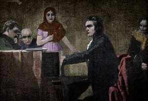 Ludwig van Beethoven plays the Moonlight Sonata - engraving after Lorenz Vogel by Lorenz Vogel