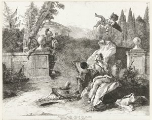 Rinaldo and Armida Spied on by Ubaldo and Carlo by Lorenzo Baldissera Tiepolo