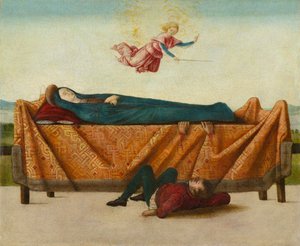 The Miracle of the Catafalque (panel B), circa 1500-1506 by Lorenzo Costa