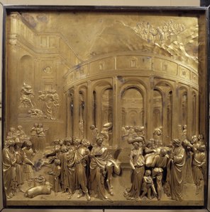 Life of Joseph: The Harvest of Wheat (original panel of the door of Paradise) by Lorenzo Ghiberti