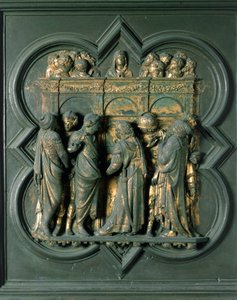 North Gate (called Gate of the Cross, in the North), exterior detail: Pentecost (Bronze sculpture by Lorenzo Ghiberti) by Lorenzo Ghiberti