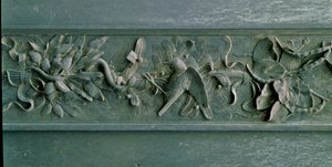 Sculpted Frame, Detail of the North Gate. Low Relief Bronze by Lorenzo Ghiberti