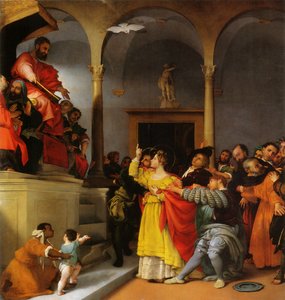Altar of St. Lucia. Saint Lucia Before The Judge