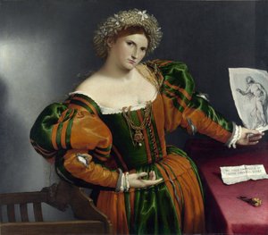 Portrait of a Venetian Woman as Lucretia by Lorenzo Lotto