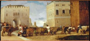 The Oxen of Saint Lucia by Lorenzo Lotto