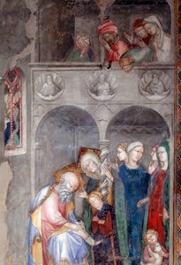 Archangel Gabriel announces the birth of Saint John the Baptist to Zechariah and Elisabeth (detail)