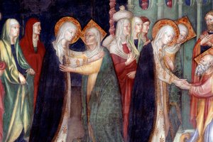 The Visitation of Mary to St Elizabeth (detail) by Lorenzo Salimbeni
