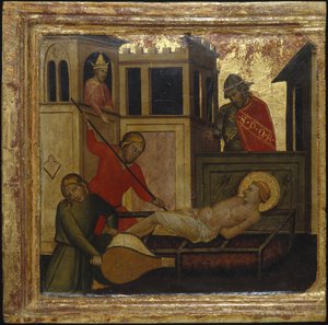 The Martyrdom of Saint Lawrence. Scenes from the Life of Saint Lawrence, predella, ca 1412 by Lorenzo di Niccolò