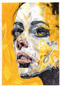 Expressive Yellow Portrait by Loretta Van Der Westhuizen