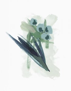 Abstract Blue Blooms by Lori Ann Folz