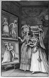 Illustration by Louis Binet (1744-1800) for the book by Nicolas Edme Restif de La Bretonne Les Parisiennes, or XL General Characters Taken in the Modern Moors, fit to serve a l