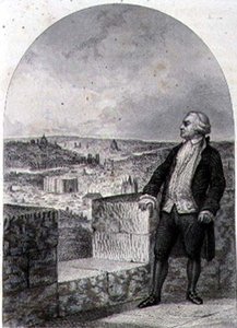 Honore Gabriel Riqueti, Count of Mirabeau on the ramparts of Paris, engraved by Philibert Langlois by Louis (after) Marckl
