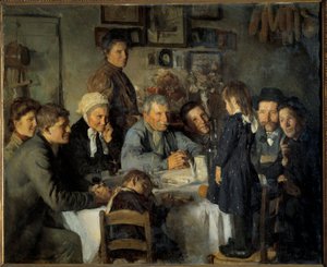 The Golden Wedding Family Meal of Peasants by Louis Adolphe Dechenaud