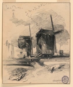 Windmills by Louis Adolphe Hervier
