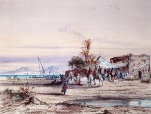 Tunisian Landscape by Louis Amable Crapelet