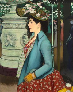 An Elegant Woman at the Élysée Montmartre by Louis Anquetin