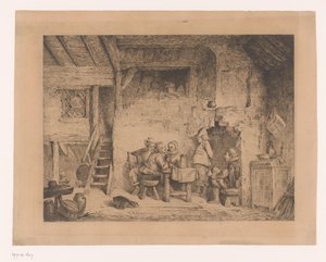 Group in Sixteenth-Century Clothing in a Tavern