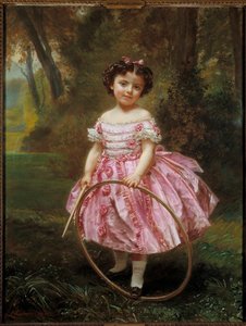 Mademoiselle Ehrler: Little Girl Playing with a Hoop by Louis Antoine Leon Riesener