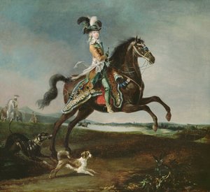 Equestrian Portrait of Marie-Antoinette in Hunting Attire, 1783