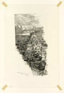 Apple Market, Viewed from the Pont Louis-Philippe, plate seven from Along the Seine and the Boulevards