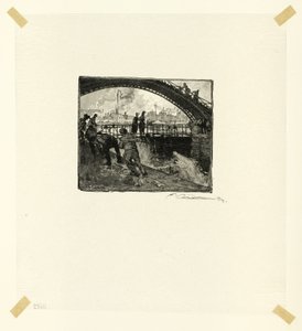Lock of the Canal Saint-Martin, plate six from Along the Seine and the Boulevards