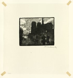 Notre-Dame, Evening, Plate Eight from Along the Seine and the Boulevards