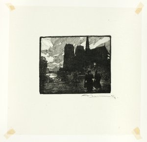 Notre-Dame, Evening, plate eight from Along the Seine and the Boulevards by Louis Auguste Lepère
